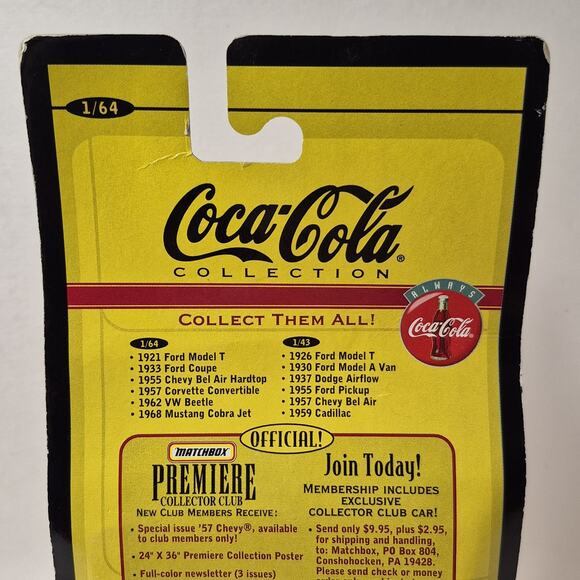 Vintage Matchbox Collectibles Coca Cola 1955 Chevy Bel Air Hardtop 1/64 Diecast - Picture 7 of 10